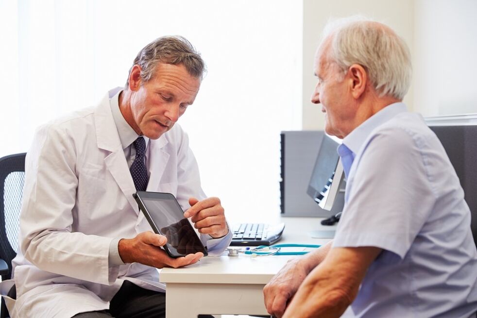 Patient with prostatitis at a doctor's appointment for a doctor